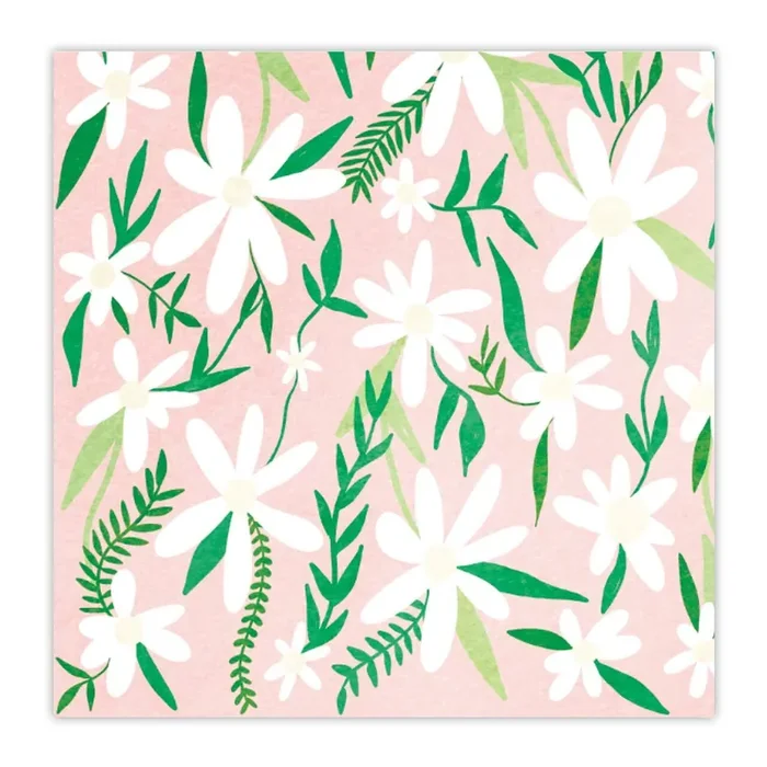 Daisies Floral Party/Beverage/Cocktail Napkins 5″ Square