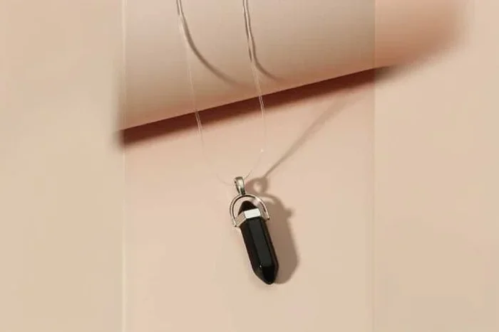 Dazzling Black Crystal Hexagon Pendant