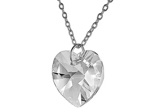 Dazzling Clear Crystal Heart Pendant Necklace