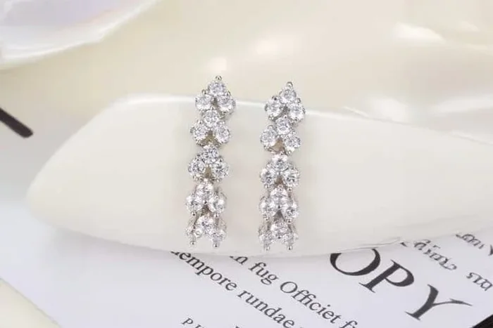 Dazzling Silver Crystal Braided Drop Earrings