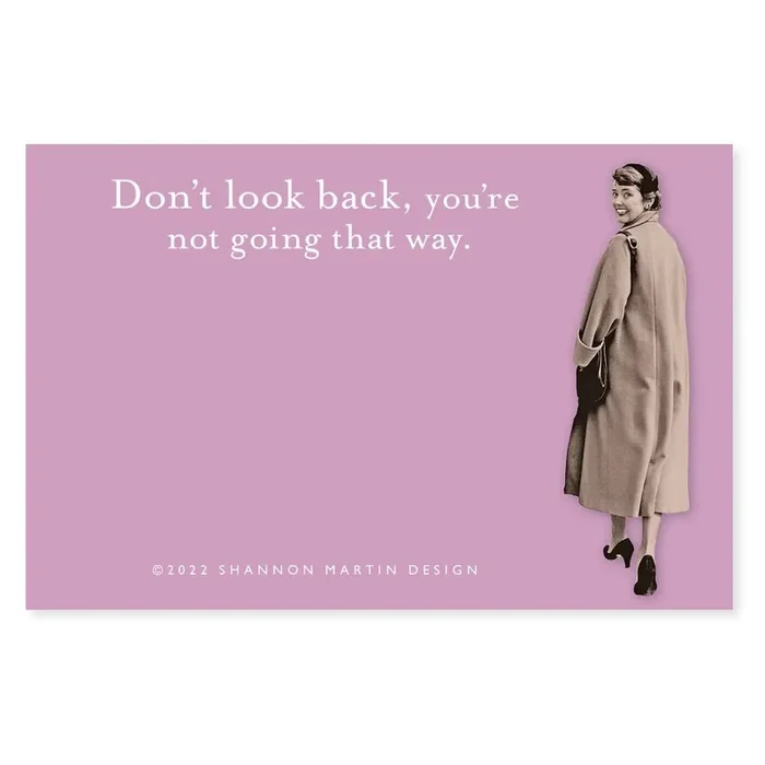 Don‘t Look Back You‘re Not Going That Way Sticky Notes in Purple