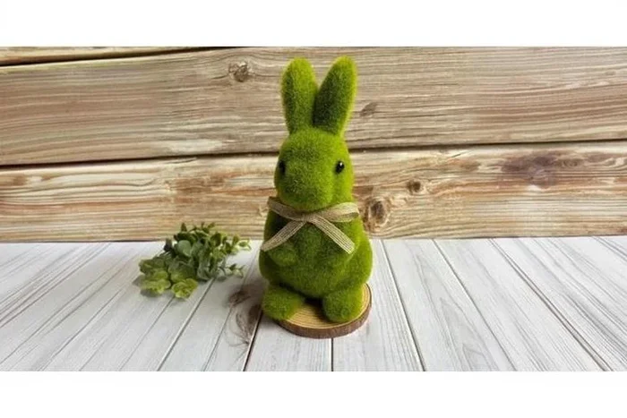 Easter Garden Bunny Sculpture – Moss-Like Weather-Resistant Outdoor Garden Ornament