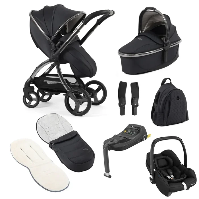 egg3 Luxury Maxi-Cosi Travel System Bundle in Carbonite