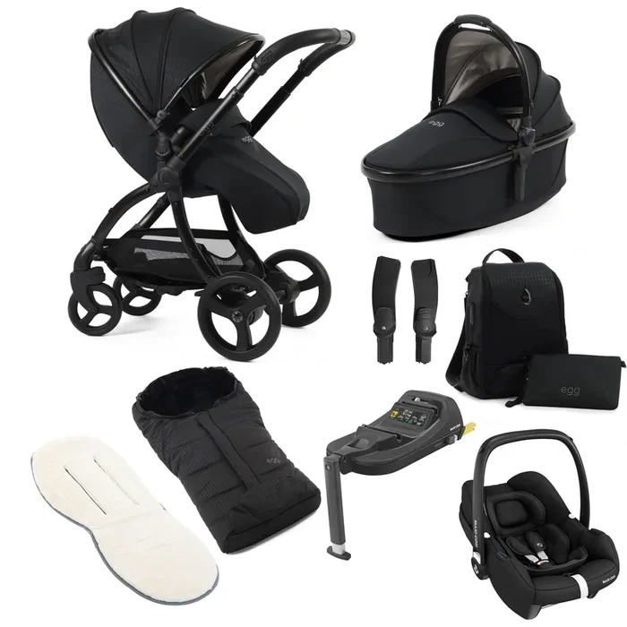 egg3 Luxury Maxi-Cosi Travel System Bundle in Houndstooth Black