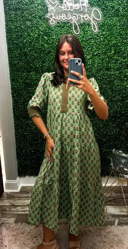 Eleanor Dress Floral Foulard Vinyard