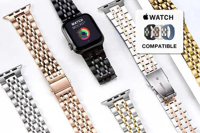 Elegant Stainless Steel Chain Apple Watch Band – Customize Your Style