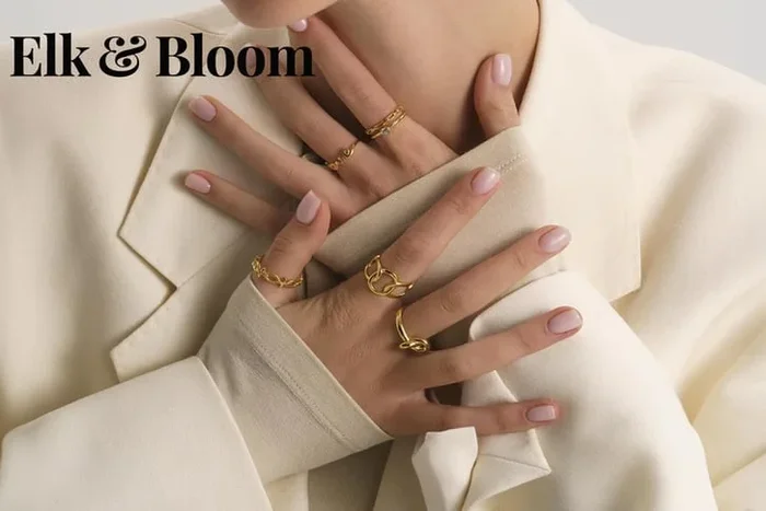 Elk & Bloom 14K Gold Promise & Love Stacking Ring