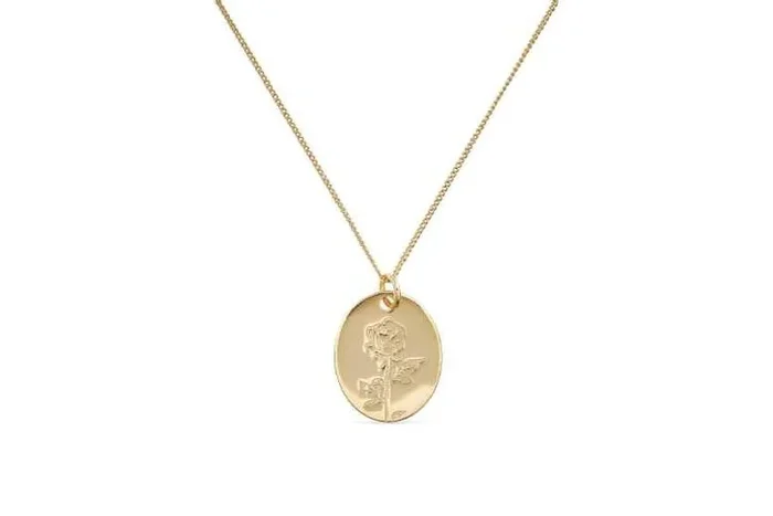 Elk & Bloom 14K Gold Rose Pendant Necklace – Adjustable Sterling Silver Chain, Gift Ready