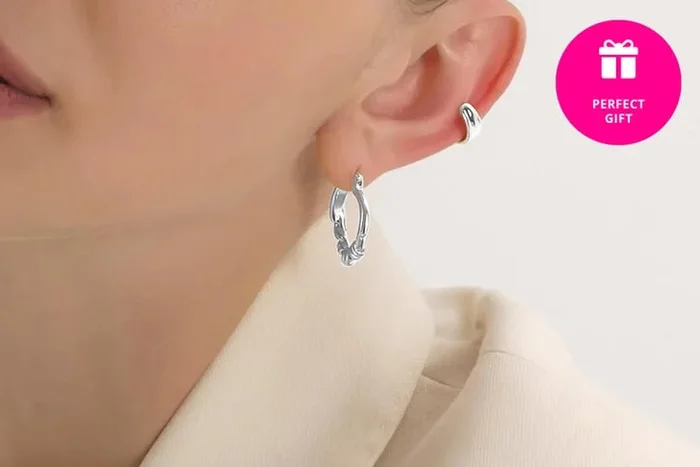 Elk & Bloom Sterling Silver Chunky Twisted Hoop Earrings – Gold & Silver Statement Jewellery