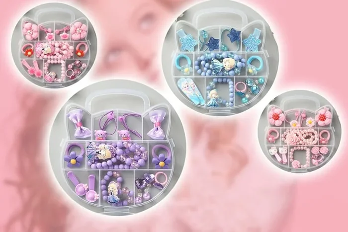 Enchanting Children’s Hair & Jewellery Accessory Set – 4 Magical Colours