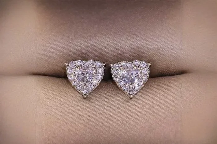 Enchanting Crystal Heart Silver Earrings