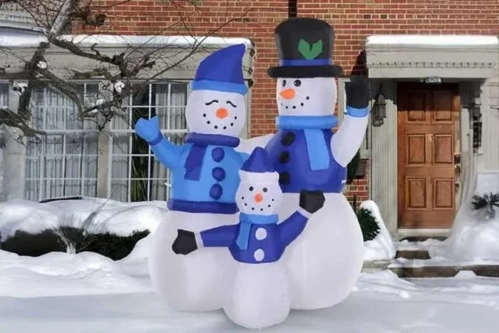 Enchanting Inflatable Snowman Family with LED Lights