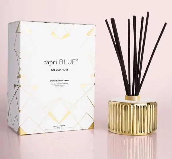 Exotic Blossom & Basil Gilded Reed Diffuser 7.75 fl. oz – Capri Blue