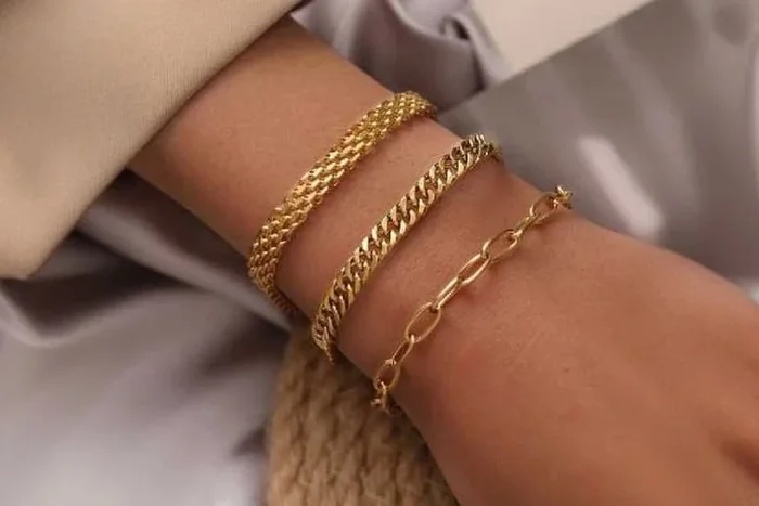 Exquisite Gold Tone Bracelet Trio Set