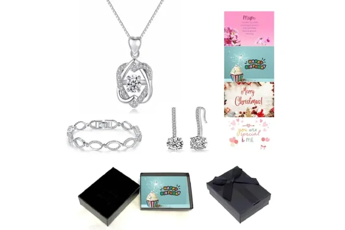 Exquisite Necklace, Earrings & Bracelet Gift Set with Luxurious Box