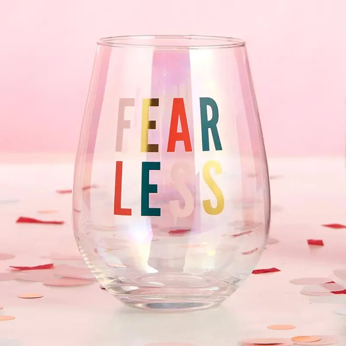 Fearless Jumbo Stemless Wine Glass in Iridescent 30 Oz. Holds an Entire Bottle of Wine