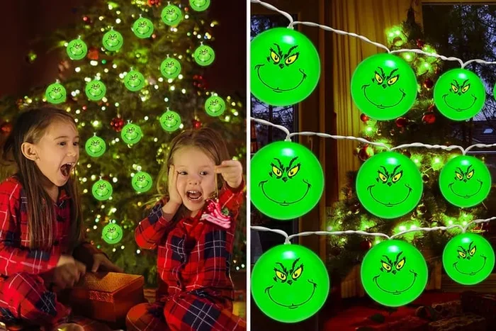 Festive Grinch Christmas String Lights – Choose Your Length!