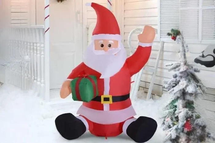 Festive Inflatable Santa Claus with LED Magic