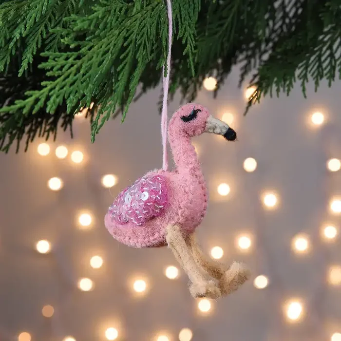 Flamingo Felt Ornament