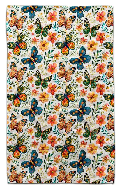 Folk Art Butterfly Eco-Dishtowel
