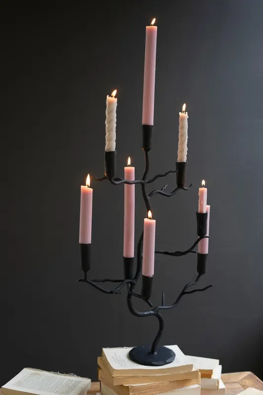 Forged Iron Halloween Candelabra