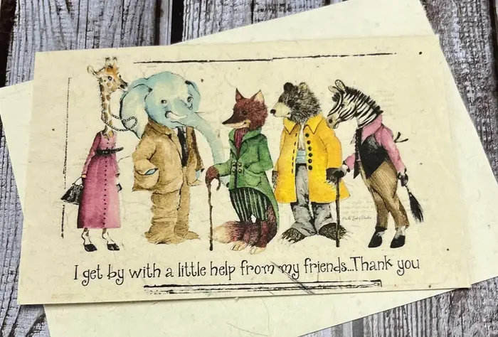 Friendship Animals Plantable Greeting Card