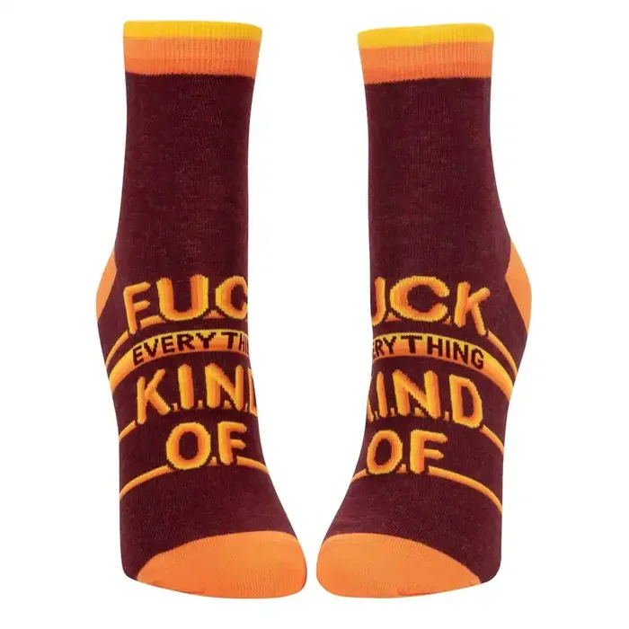 Fuck Everything Kind Of Women‘s Ankle Socks BlueQ at GetBullish