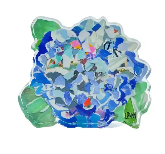 Full Bloom Hydrangea Acrylic Block