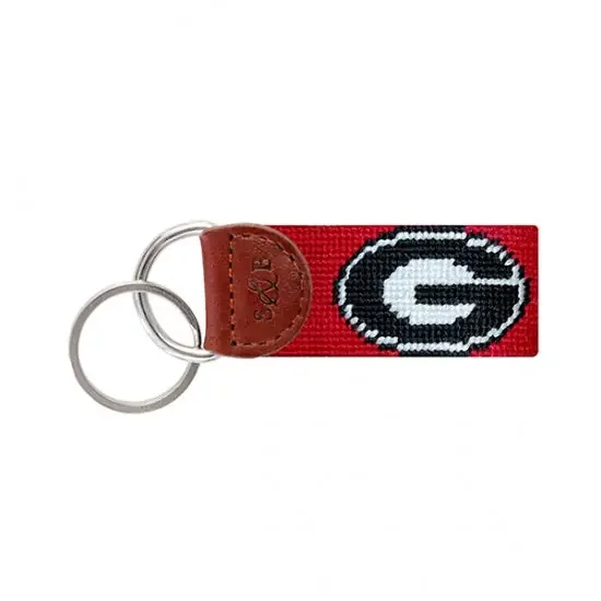 Georgia Needlepoint Key Fob (Red)