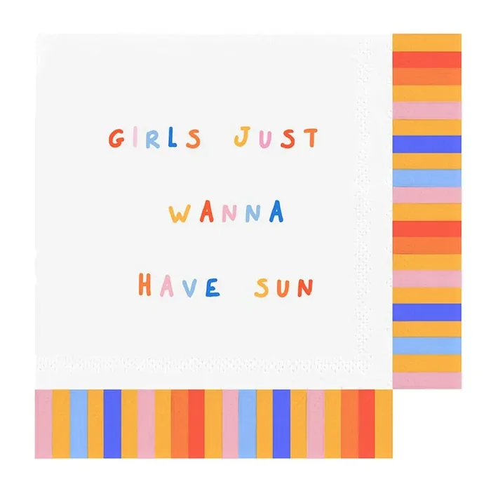 Girls Wanna Have Sun Fringe Beverage Napkins Party Cocktail Paper Napkin 5″