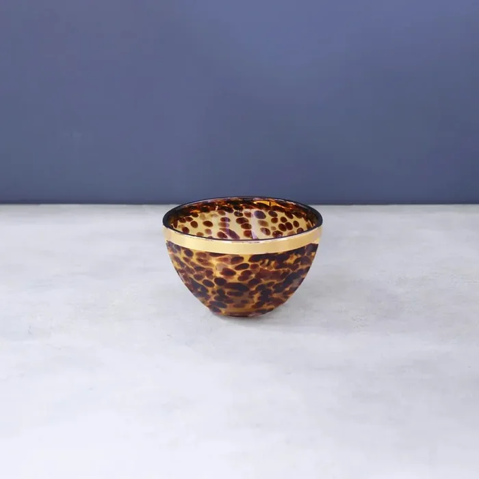 Glass Tortoise and Gold 5.5″ Bowl – Beatriz Ball