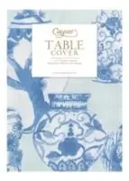 Glazed Porcelain Celadon-Ppr Linen Print Airlaid Tablecover 5.2‘X8.2‘ – Caspari