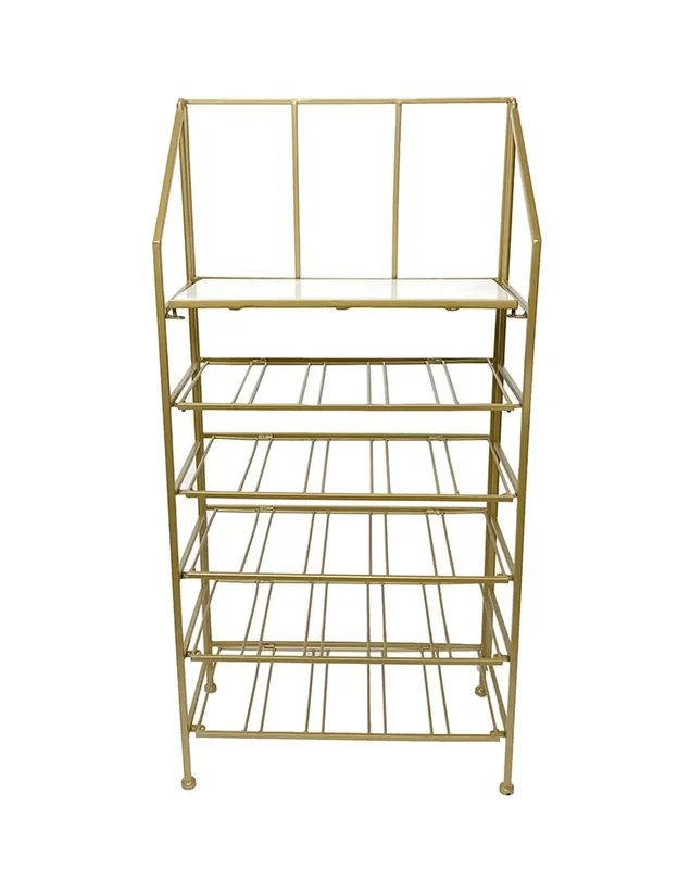 Gold-Colored Metal 25 Bottle Wine Rack