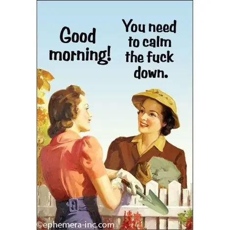 Good Morning! You Need to Calm the Fuck Down Fridge Magnet 2.5″ X 3.5″