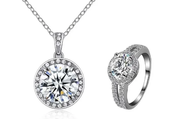 Gorgeous Halo Crystal Pendant & Ring Set