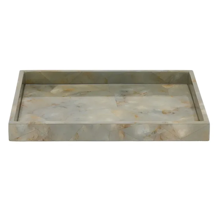 Gorman Faux Marble Horn Large Tray (Gray)