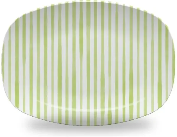 Green Simple Stripe Platter – Mariposa
