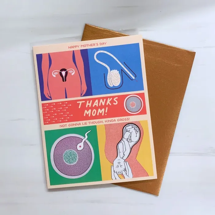 Happy Mother‘s Day Thanks Mom Kinda Gross Medical Diagram Greeting Card