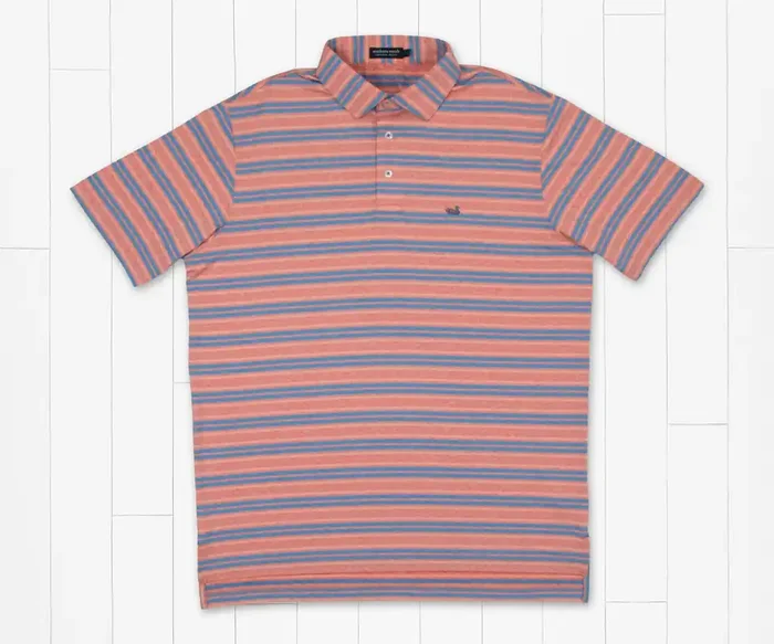 Havana Performance Polo • Zapata Stripe • Coral