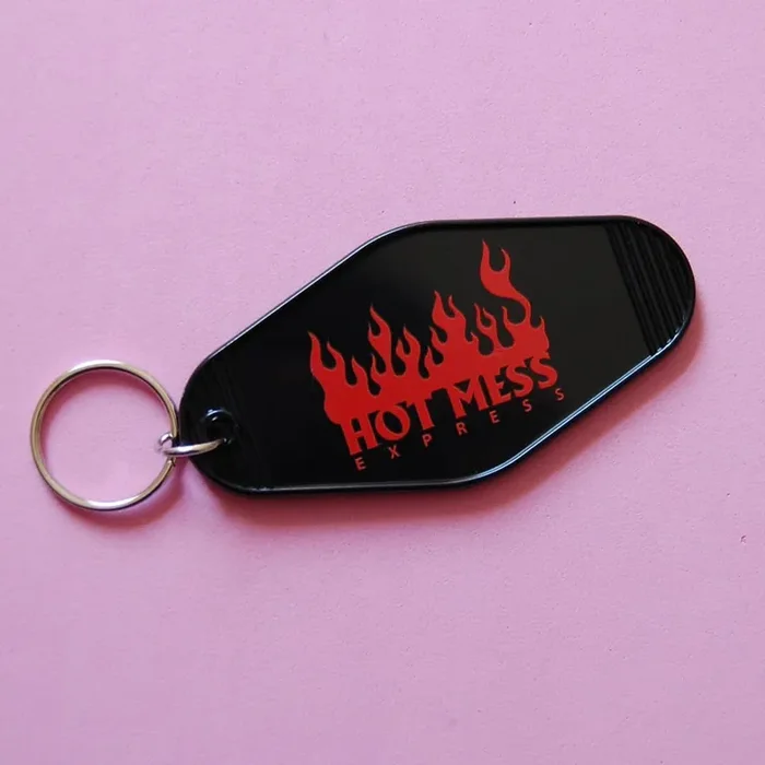 Hot Mess Express Motel Keychain in Black