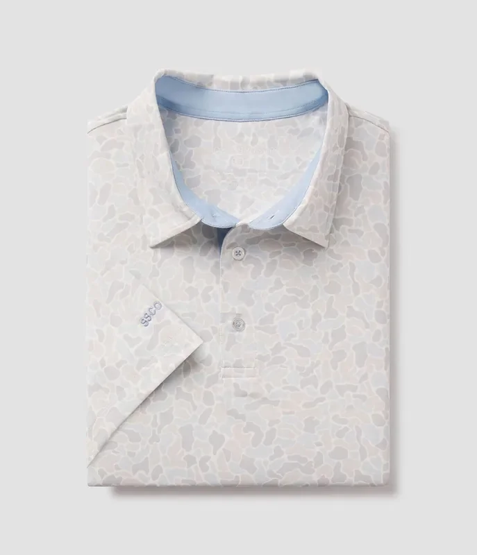 Hunters Hideaway Printed Polo • River Rock