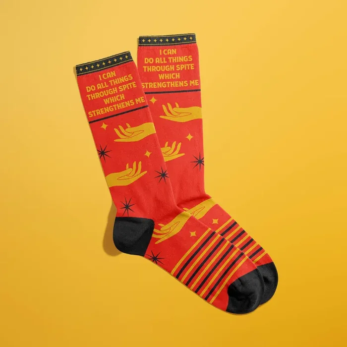 I Can Do All Things Through Spite Women‘s Crew Socks Novelty Funny Sock