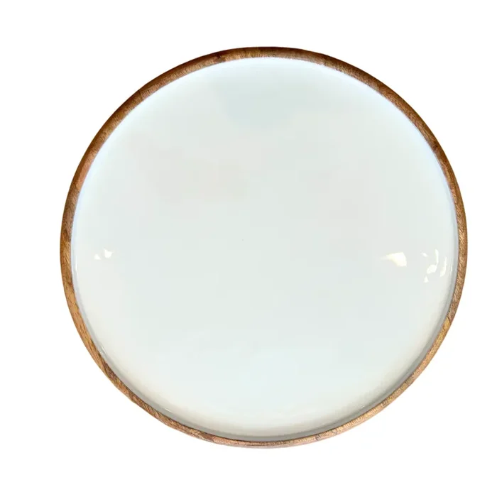 Indy Home Wood & Enamel Round Platter