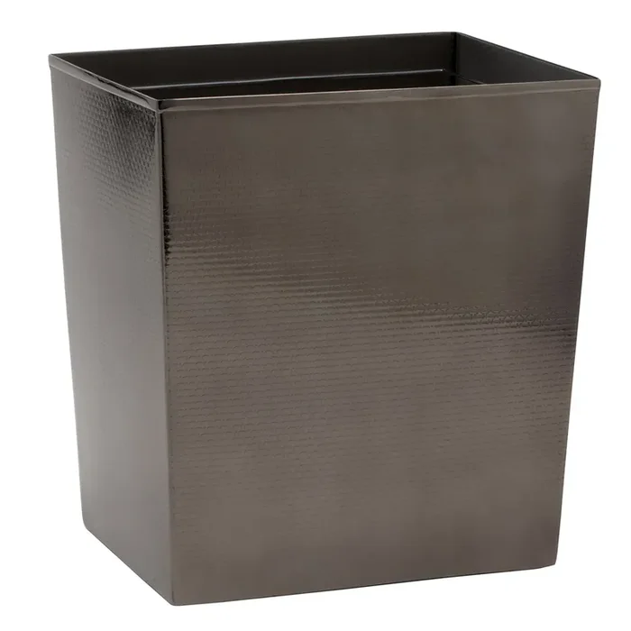 Ingram Textured Stainless Steel Rectangle Wastebasket (Black Nickel)