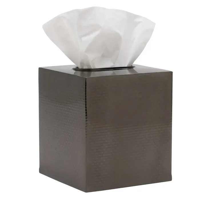 Ingram Textured Stainless Steel Tissue Box (Black Nickel)