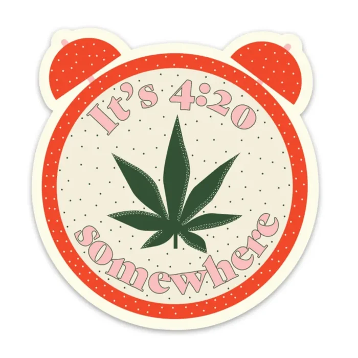 It‘s 4 20 Somewhere Sticker Vinyl Laptop Phone Water Bottle Decal by Fun Club at GetBullish