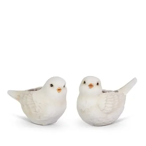 Ivory Bird Planters