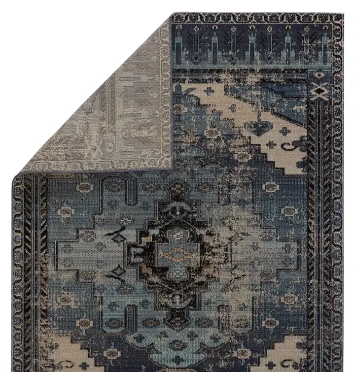 Jaipur Living Cicero Indoor/ Outdoor Medallion Blue/ Gray Area Rug (POLARIS – POL39)