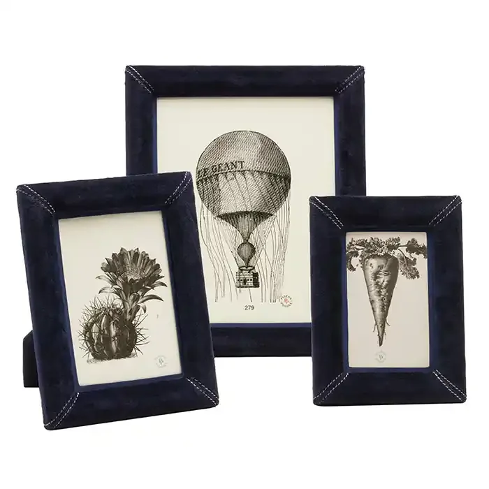 Juneau Velvet Picture Frames (Dark Navy)