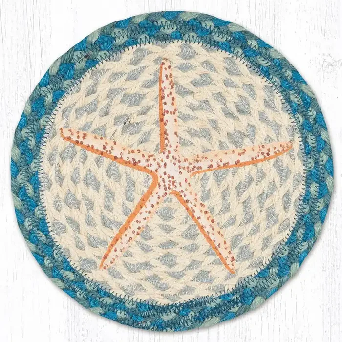 Jute 10″ Starfish Trivet Round
